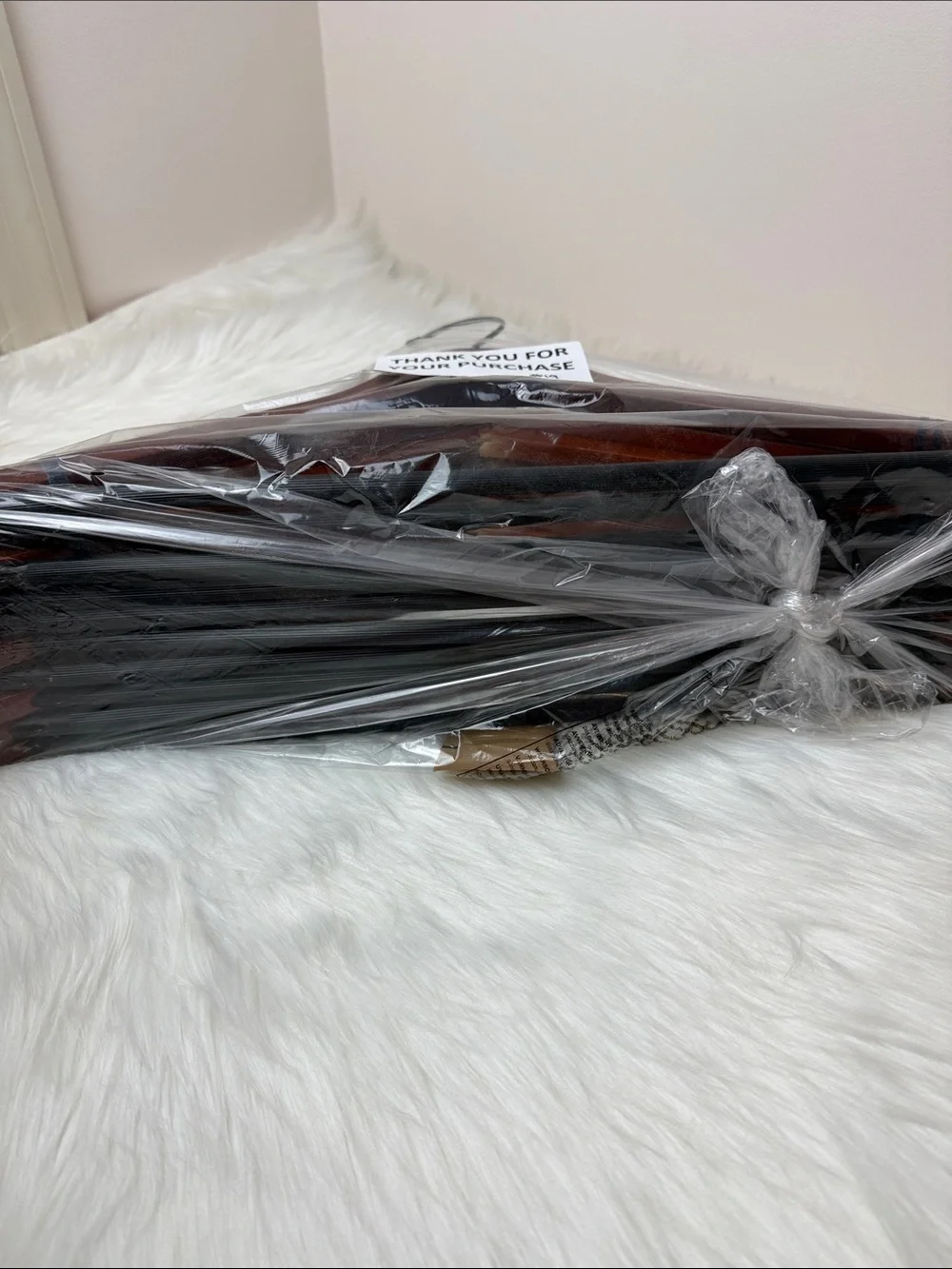 Brookstone Premium Wooden Suit Hangers in Mahogany - Set of 10